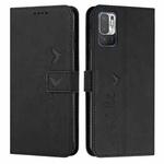 For Xiaomi Redmi Note 10 5G Skin Feel Heart Pattern Leather Phone Case(Black)