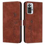 For Xiaomi Redmi Note 10 Pro Skin Feel Heart Pattern Leather Phone Case(Brown)
