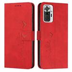 For Xiaomi Redmi Note 10 Pro Skin Feel Heart Pattern Leather Phone Case(Red)