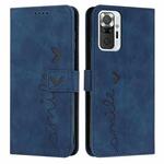 For Xiaomi Redmi Note 10 Pro Skin Feel Heart Pattern Leather Phone Case(Blue)