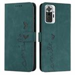 For Xiaomi Redmi Note 10 Pro Skin Feel Heart Pattern Leather Phone Case(Green)