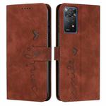For Xiaomi Redmi Note 11 Pro Global Skin Feel Heart Pattern Leather Phone Case(Brown)