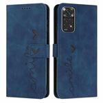 For Xiaomi Redmi Note 11 Global Skin Feel Heart Pattern Leather Phone Case(Blue)