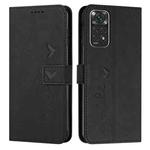 For Xiaomi Redmi Note 11 Global Skin Feel Heart Pattern Leather Phone Case(Black)