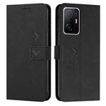 For Xiaomi 11T/11T Pro Skin Feel Heart Pattern Leather Phone Case(Black)