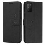 For Xiaomi Poco M3 Skin Feel Heart Pattern Leather Phone Case(Black)