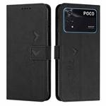 For Xiaomi Poco M4 Pro Skin Feel Heart Pattern Leather Phone Case(Black)
