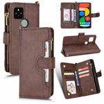 For Google Pixel 5 5G Litchi Texture Zipper Leather Phone Case(Brown)