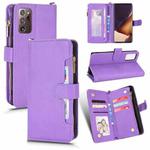 For Samsung Galaxy Note20 Litchi Texture Zipper Leather Phone Case(Purple)