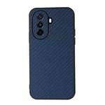 For Huawei Enjoy 50 China/nova Y70 4G Global/nova Y70 Plus Fine Hole Carbon Fiber Texture Shockproof Phone Case(Blue)