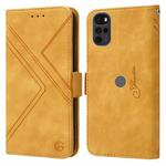 For Motorola Moto G22 RFID Geometric Line Flip Leather Phone Case(Yellow)