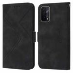 For OPPO A54 5G / A74 5G RFID Geometric Line Flip Leather Phone Case(Black)