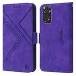 For Xiaomi Redmi Note 11 Global RFID Geometric Line Flip Leather Phone Case(Purple)