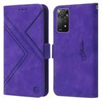 For Xiaomi Redmi Note 11 Pro 4G/5G Global RFID Geometric Line Flip Leather Phone Case(Purple)