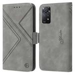 For Xiaomi Redmi Note 11 Pro 4G/5G Global RFID Geometric Line Flip Leather Phone Case(Grey)