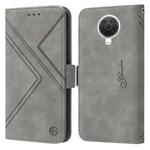 For Nokia G20 / G10 / 6.3 RFID Geometric Line Flip Leather Phone Case(Grey)