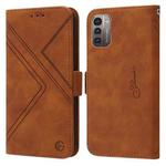 For Nokia G11 / G21 RFID Geometric Line Flip Leather Phone Case(Brown)