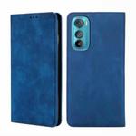 For Motorola Edge 30 Skin Feel Magnetic Horizontal Flip Leather Phone Case(Blue)