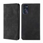 For Motorola Moto G 5G 2022 Skin Feel Magnetic Horizontal Flip Leather Phone Case(Black)