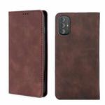 For Motorola Moto G Power 2022 Skin Feel Magnetic Horizontal Flip Leather Phone Case(Dark Brown)
