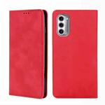 For Motorola MOTO G52j 5G Skin Feel Magnetic Horizontal Flip Leather Phone Case(Red)