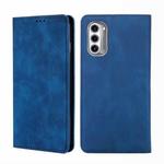 For Motorola MOTO G52j 5G Skin Feel Magnetic Horizontal Flip Leather Phone Case(Blue)