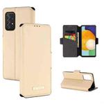 For Samsung Galaxy A52 5G / 4G MUXMA MX115 Cross Texture Oil Edge Flip Leather Phone Case(Gold)