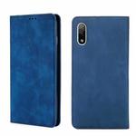 For Sony Xperia ACE II Skin Feel Magnetic Horizontal Flip Leather Phone Case(Blue)