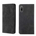 For Sony Xperia ACE II Skin Feel Magnetic Horizontal Flip Leather Phone Case(Black)