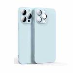 For iPhone 12 Pro Max Lens Glass Film Liquid State Phone Case(Sierra Blue)