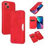 For iPhone 13 Shrimp Skin Texture Flip Leather Phone Case(Red)