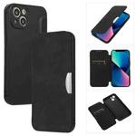 For iPhone 13 Pro Max Shrimp Skin Texture Flip Leather Phone Case (Black)