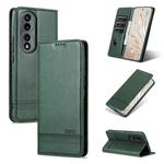 For Honor 70 AZNS Magnetic Calf Texture Flip Leather Phone Case(Dark Green)