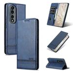 For Honor 70 Pro AZNS Magnetic Calf Texture Flip Leather Phone Case(Dark Blue)