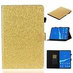 For Lenovo Tab M10 3rd Gen Varnish Glitter Powder Smart Leather Tablet Case(Yellow)