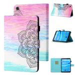 For Lenovo Tab M10 3rd Gen Coloured Drawing Stitching Smart Leather Tablet Case(Colorful Mandala)