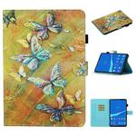 For Lenovo Tab M10 3rd Gen Coloured Drawing Stitching Smart Leather Tablet Case(Butterfly)