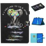 For Lenovo Tab M10 3rd Gen Coloured Drawing Stitching Smart Leather Tablet Case(Glasses Elephant)