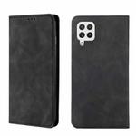 For Samsung Galaxy A22 4G Skin Feel Magnetic Horizontal Flip Leather Phone Case(Black)
