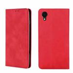 For Samsung Galaxy A22 5G JP Version Skin Feel Magnetic Horizontal Flip Leather Phone Case(Red)