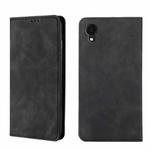 For Samsung Galaxy A22 5G JP Version Skin Feel Magnetic Horizontal Flip Leather Phone Case(Black)