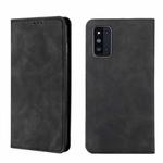 For Samsung Galaxy F52 5G Skin Feel Magnetic Horizontal Flip Leather Phone Case(Black)