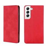 For Samsung Galaxy S22+ 5G Skin Feel Magnetic Horizontal Flip Leather Phone Case(Red)