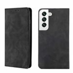For Samsung Galaxy S22+ 5G Skin Feel Magnetic Horizontal Flip Leather Phone Case(Black)