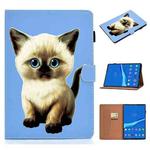For Lenovo Tab M10 Plus 10.6 3rd Gen 2022 Pure Color Painting Smart Leather Tablet Case(Cat)