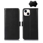 For iPhone 14 Plus Crazy Horse Top Layer Cowhide Leather Phone Case (Black)