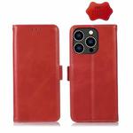 For iPhone 14 Pro Crazy Horse Top Layer Cowhide Leather Phone Case(Red)