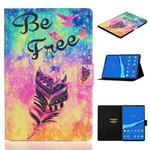 For Lenovo Tab M10 3rd Gen Voltage Coloured Drawing Smart Leather Tablet Case(Feather)