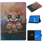 For Lenovo Tab M10 Plus 10.6 3rd Gen 2022 Voltage Coloured Drawing Smart Leather Tablet Case(Owl)