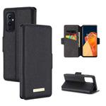 For OnePlus 9 MUXMA MX115 Cross Texture Oil Edge Flip Leather Phone Case(Black)